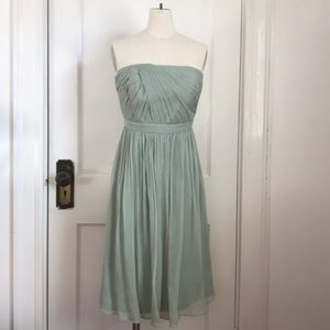 J. Crew Mint Green Silk Chiffon Dress - Petite 0